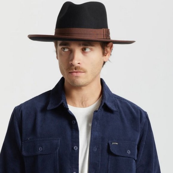 Brixton Reno Fedora Black Brown Size S main image 4